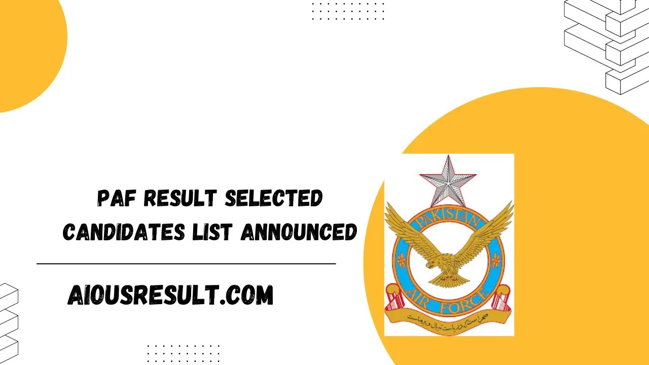 PAF Result 2024 Selected Candidates List Announced
